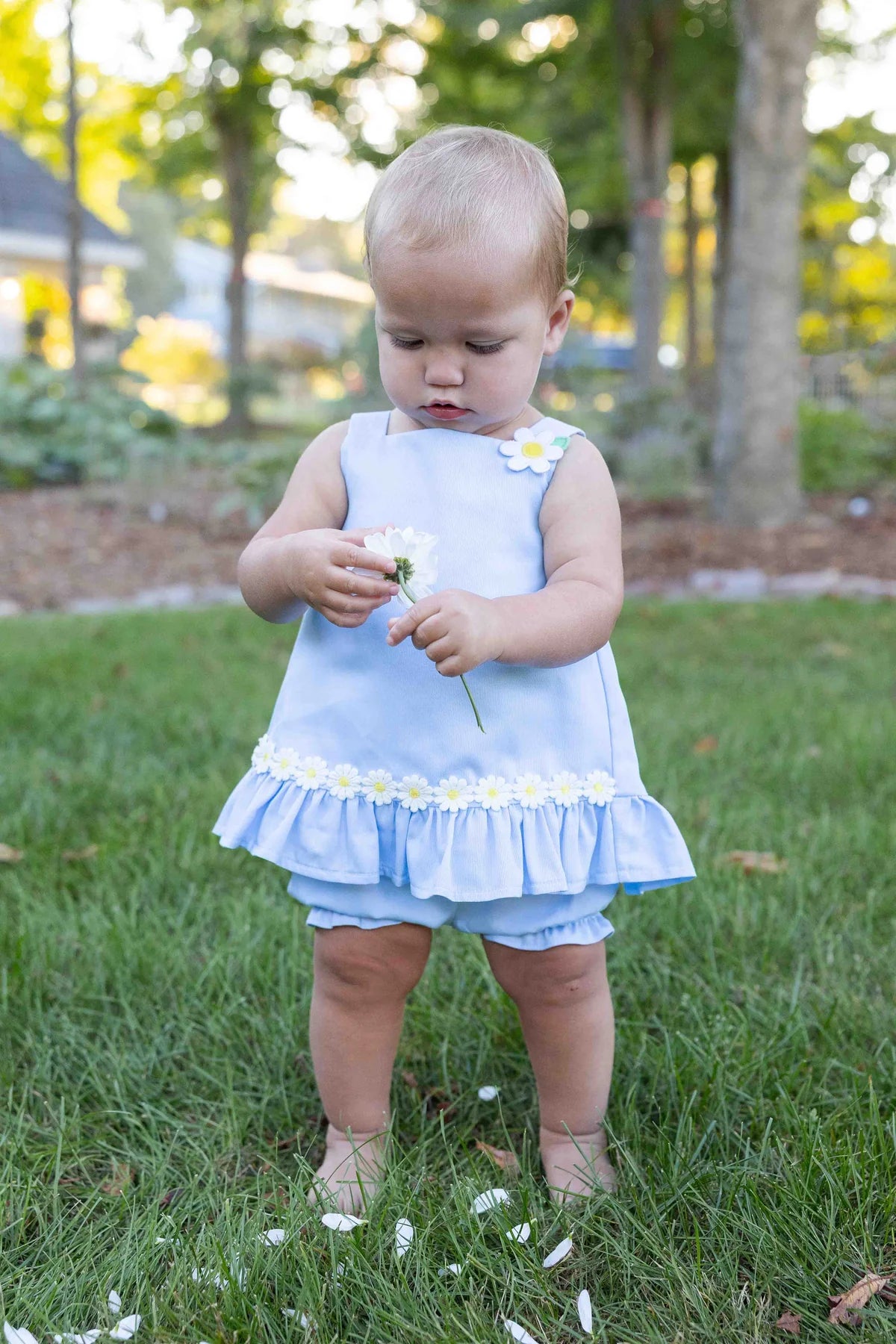 Florence Eiseman Pique Dress and Bloomers With Daisies – Jojo Mommy