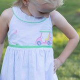 Check Seersucker Dress With Golf Cart