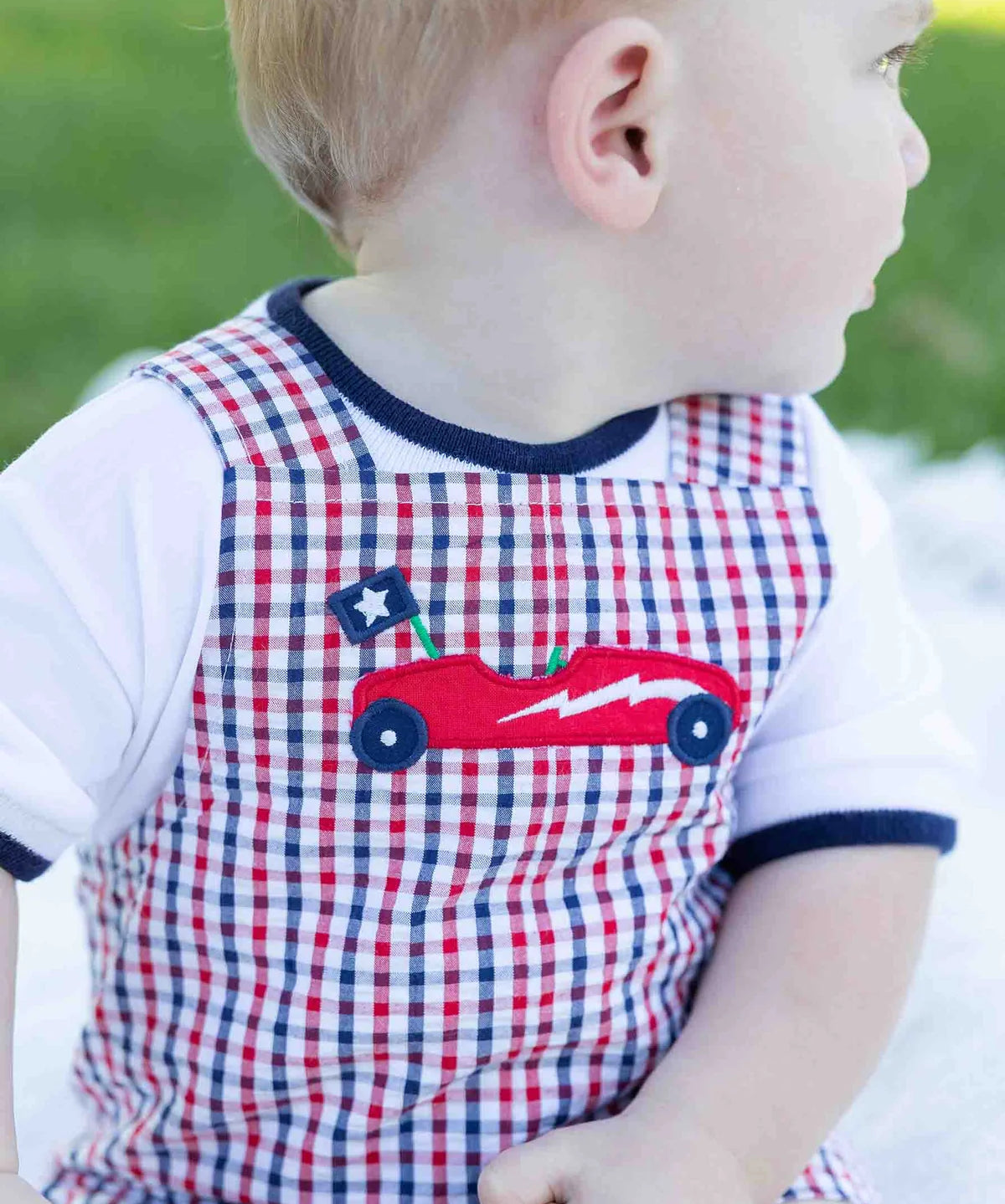 White T Shirt With Navy Tipping