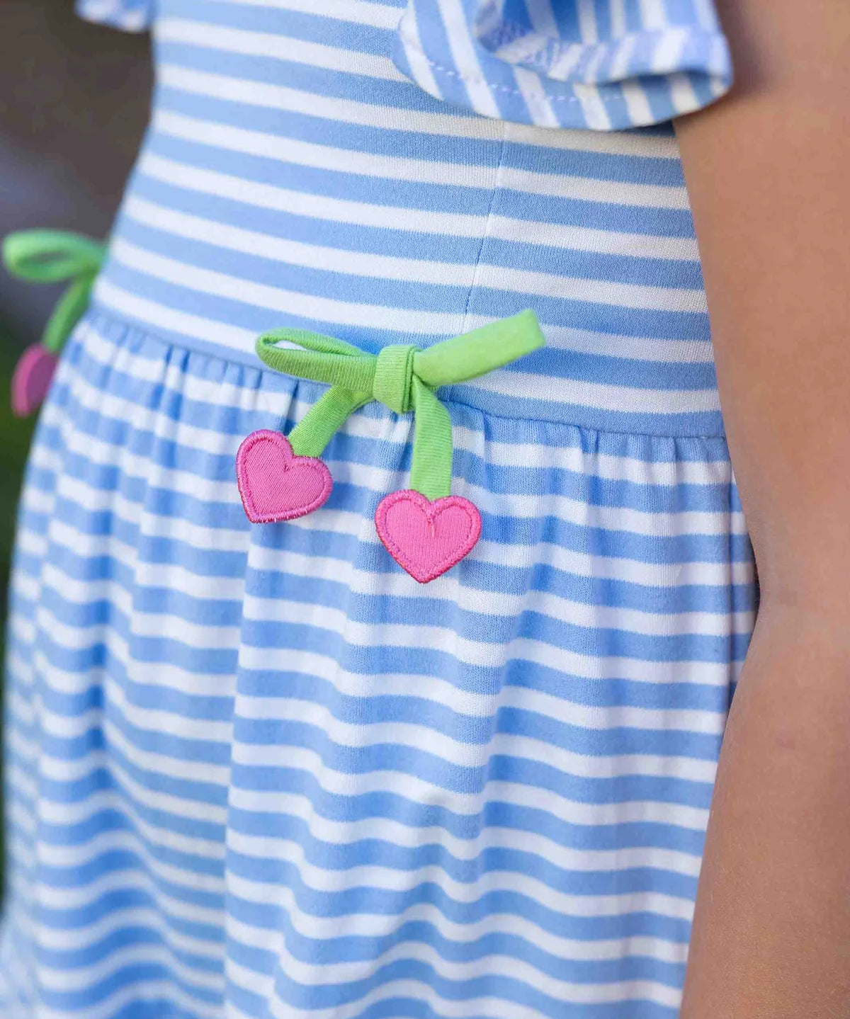 Stripe Knit Dress With Heart Cherries