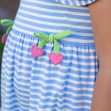Stripe Knit Dress With Heart Cherries