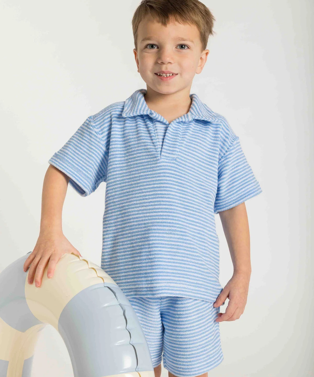 Blue Stripe Terry Polo