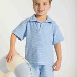 Blue Stripe Terry Polo