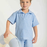 Blue Stripe Terry Polo
