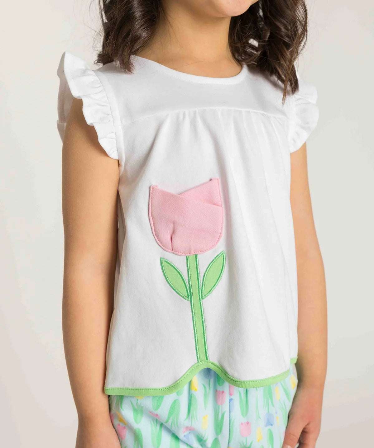 Printed Knit Tulip Short Set