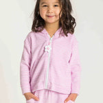 Florence Eiseman Stripe Terry Hoodie With Flower Hooded Coverup