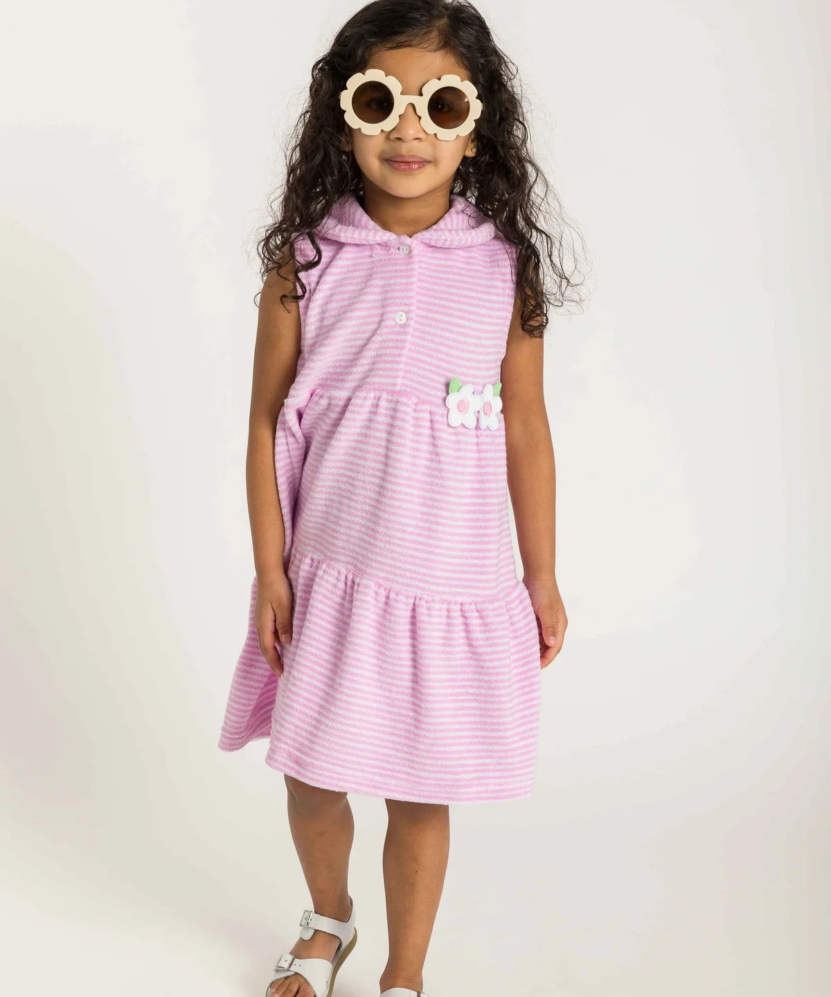 Florence Eiseman Stripe Terry Dress With Flowers