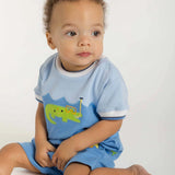 Knit Shortall With Scuba Alligator