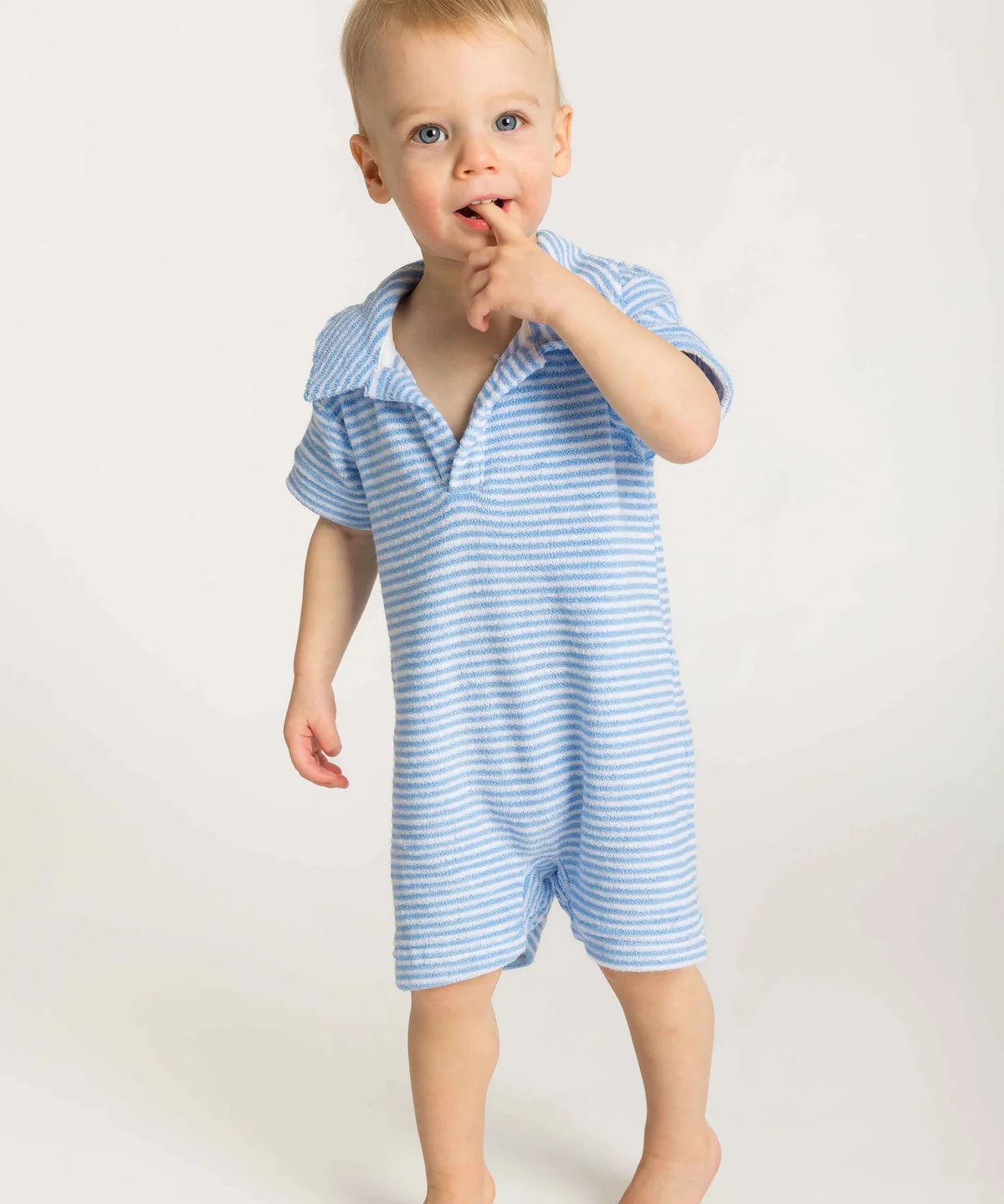 Blue Striped Terry Shortall
