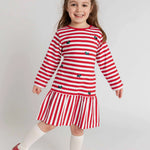 Florence Eiseman Stripe Knit Dress With Embroidered Scotty Dogs