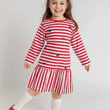 Florence Eiseman Stripe Knit Dress With Embroidered Scotty Dogs