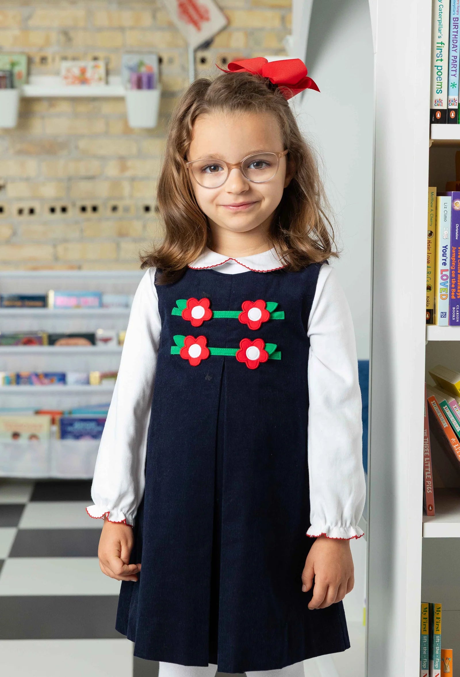 Florence Eiseman Corduroy Jumper With Flowers