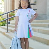 Florence Eiseman Stripe Knit Dress With Applique Crayons