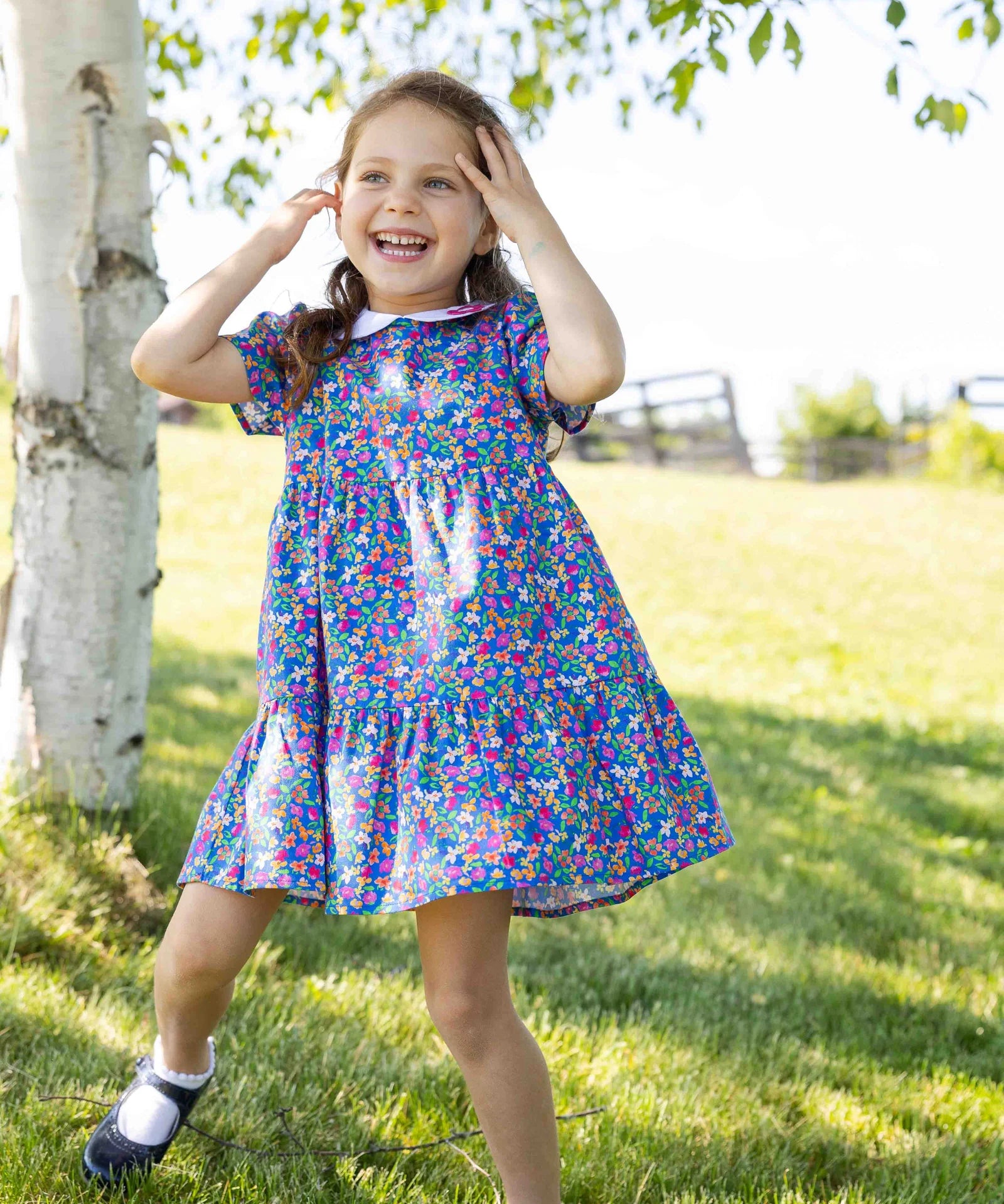 Florence Eiseman Floral Print Dress With Collar