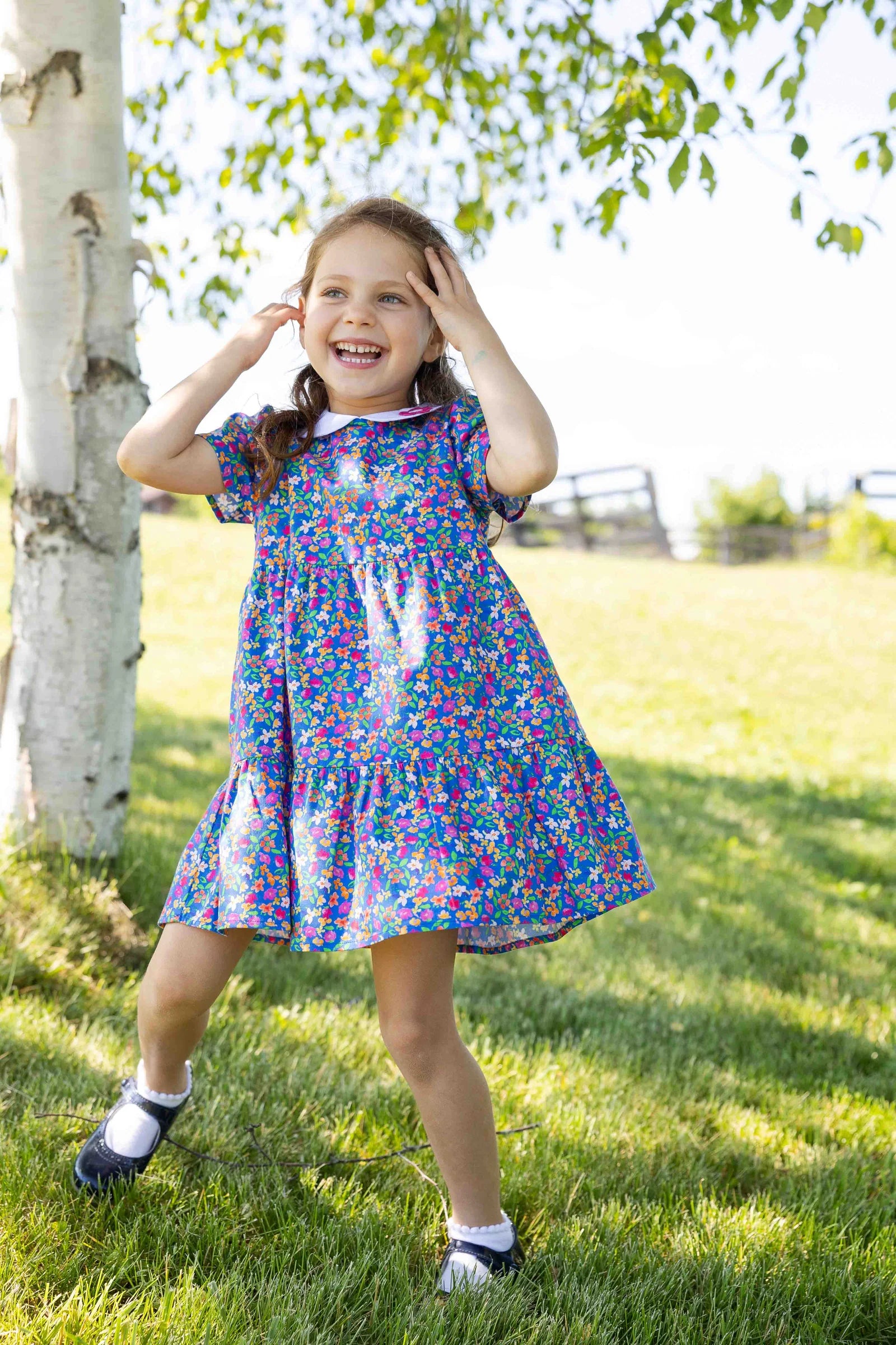 Florence Eiseman Floral Print Dress With Collar