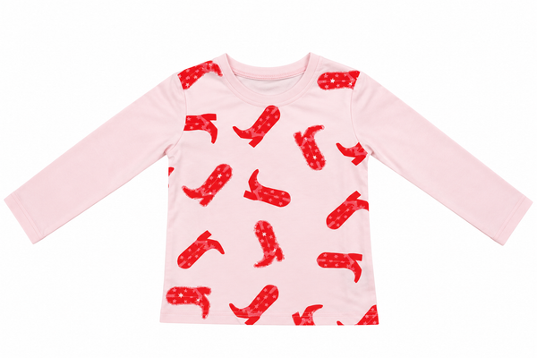 Blush Pink All Over Boots Tee