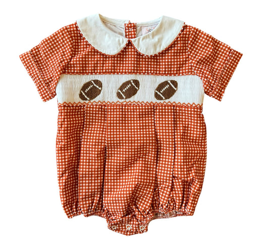 Shop Teeta Burnt Orange Gingham Football Bubble