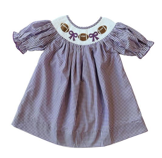 Shop Teeta Purple Gingham Football Dress