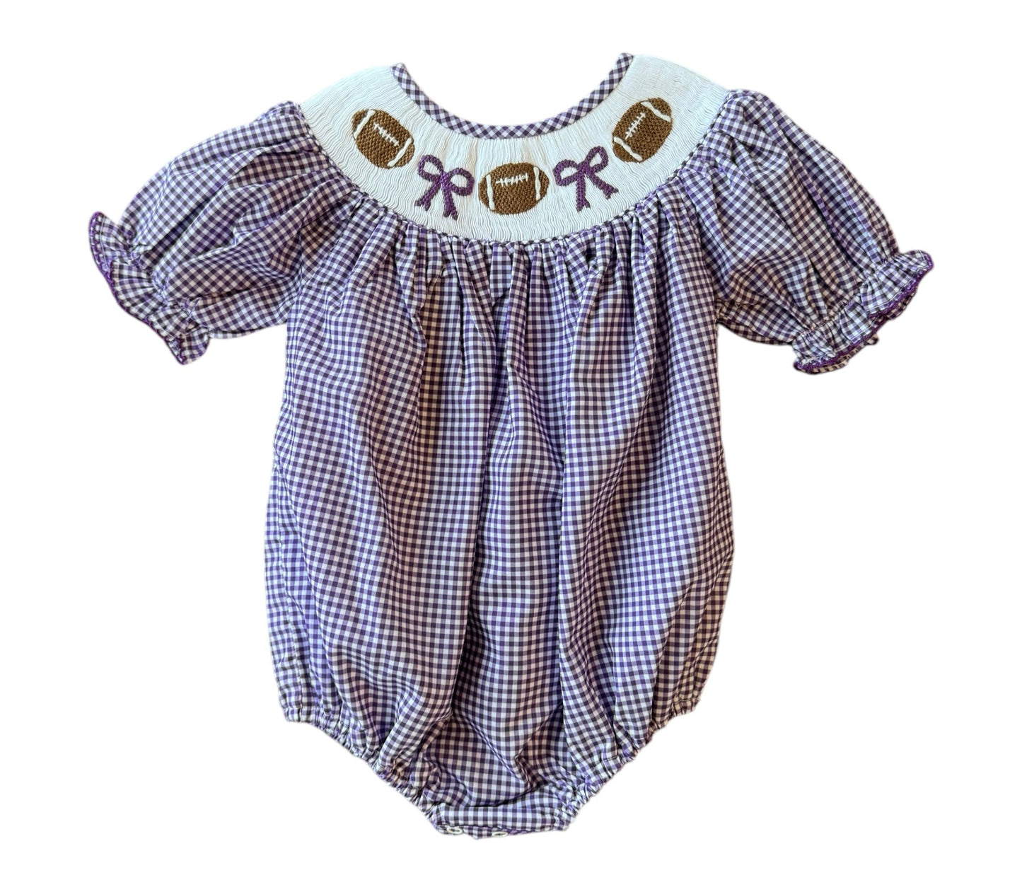 Shop Teeta Purple Gingham Football Hallie Bubble