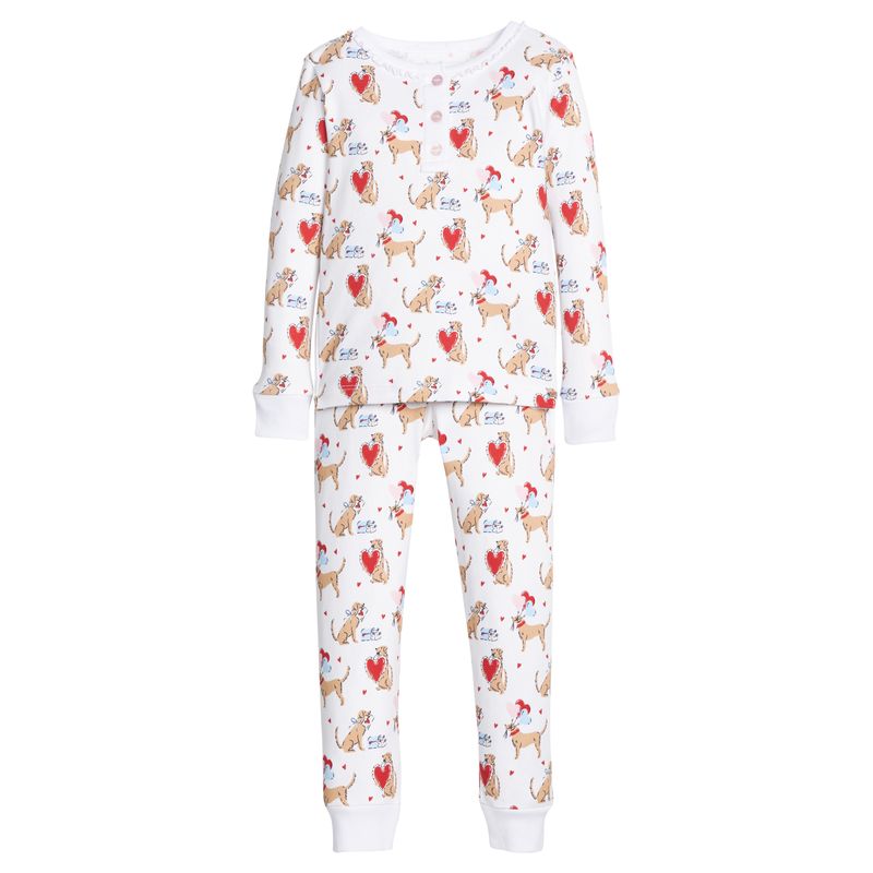 Little English Ruffled Printed Jammies - I Woof You