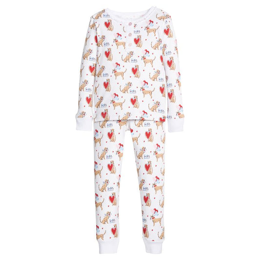 Little English Ruffled Printed Jammies - I Woof You