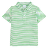 Little English Short Sleeve Polo - Green Stripe