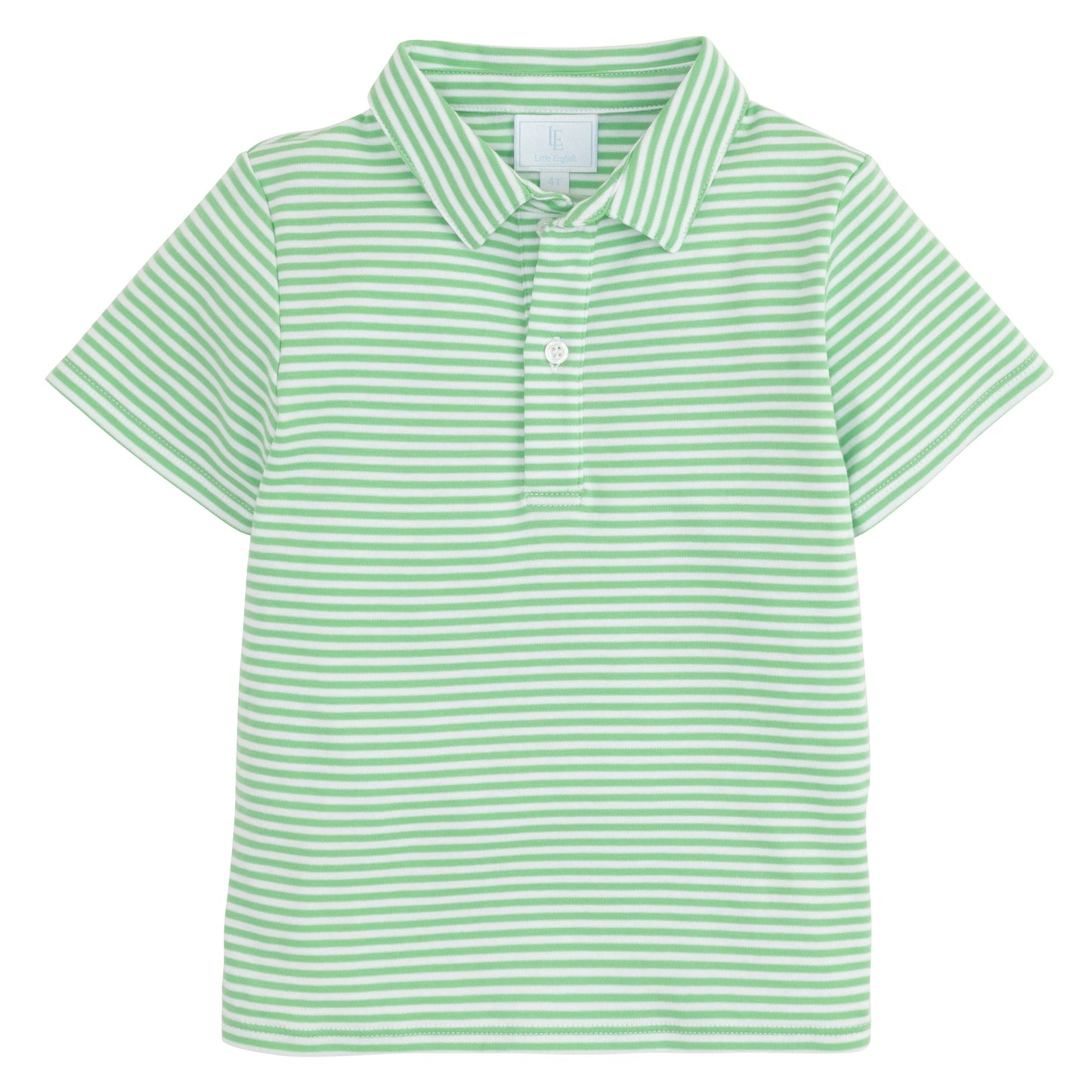 Little English Short Sleeve Polo - Green Stripe