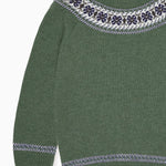 La Coqueta Olive Fair Isle Merino Kids Jumper