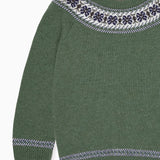 La Coqueta Olive Fair Isle Merino Kids Jumper