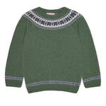La Coqueta Olive Fair Isle Merino Kids Jumper