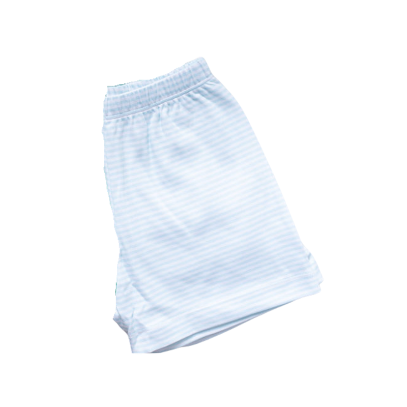 James and Lottie Blue and White Stripe Knit Conrad Shorts