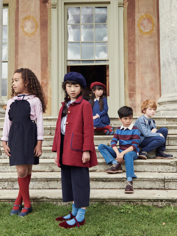 La Coqueta Navy Alexa Corduroy Pinafore Skirt