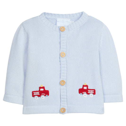 Little English Fire Truck Crochet Sweater