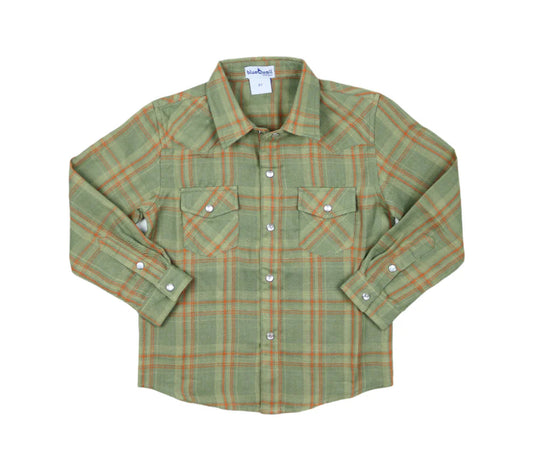 BlueQuail Deer Camp Plaid Pearl Snap Long Sleeve Shirt