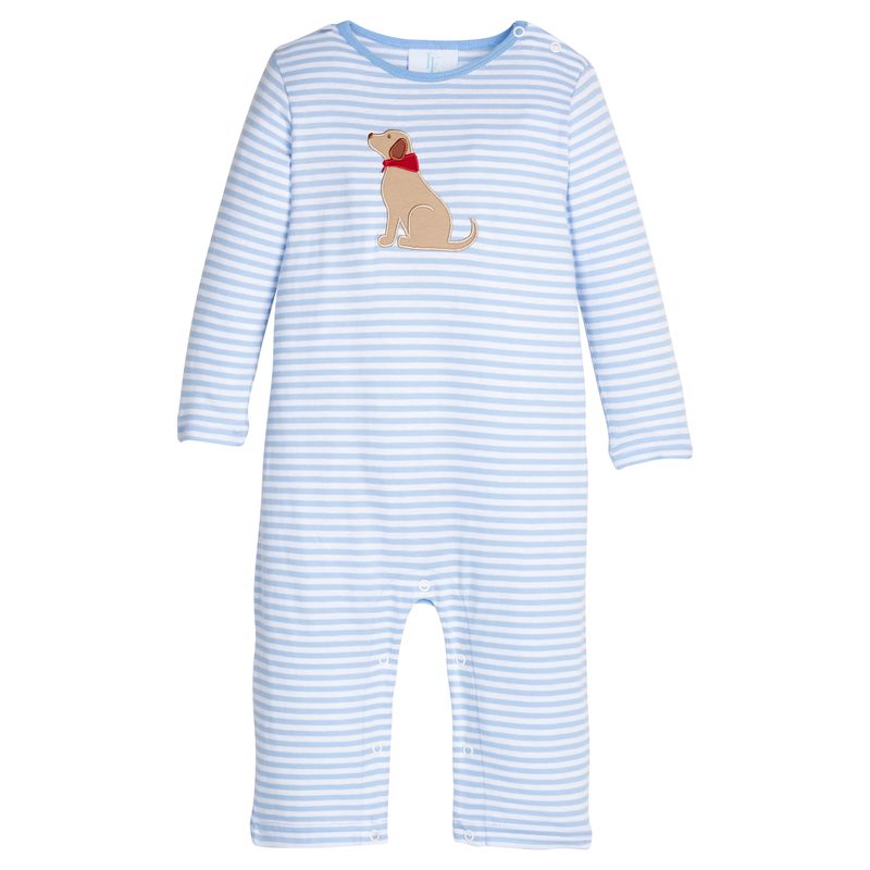 Little English Applique Romper - Seated Lab