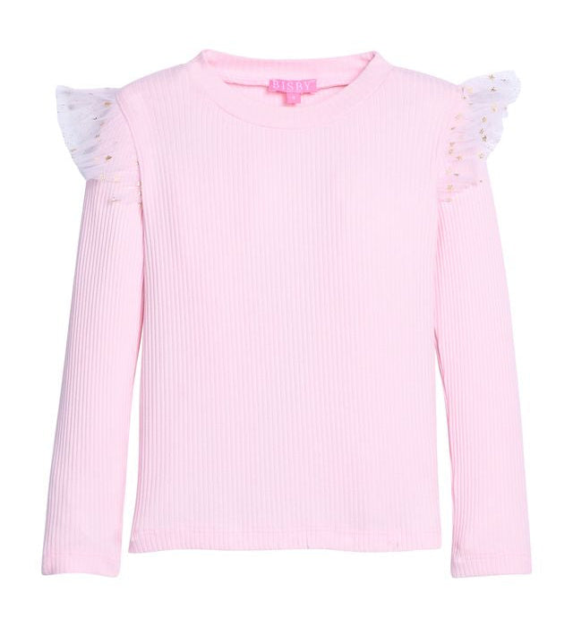 Bisby Sadie Tee- Bubblegum and Gold Sparkle Stars