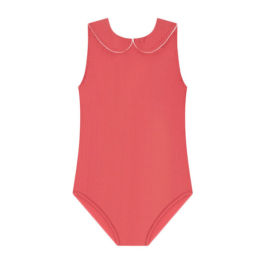 Minnow Sailor Red Seersucker One Piece