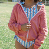 Unisex Sailor Red French Terry Zip Hoodie