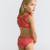 Sailor Red Seersucker Ruffle Edge Bikini