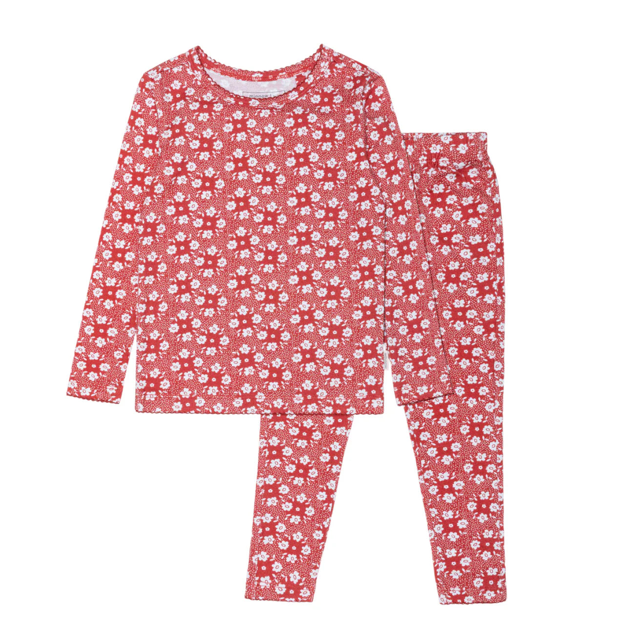 Minnow Holiday Bloom Pima Pajama Set
