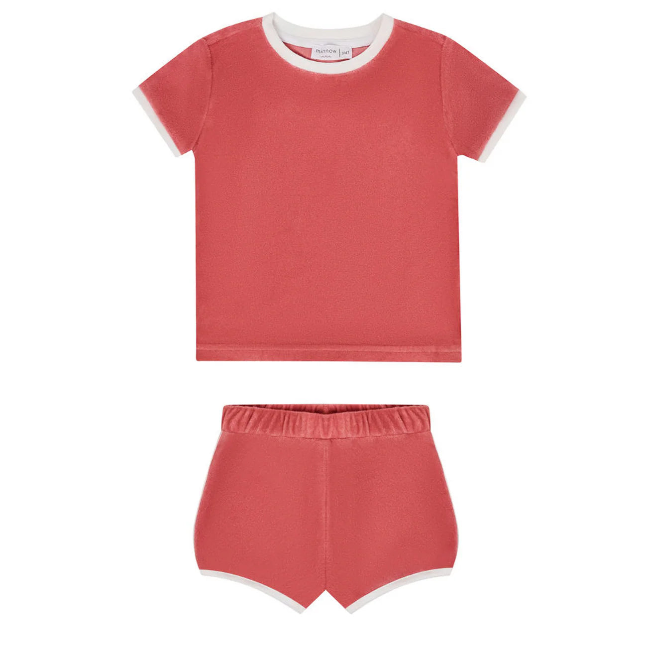 Minnow Sailor Red French Terry Bloomer Set