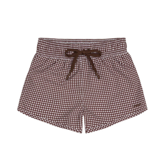 Minnow Cocoa Gingham Boardie