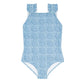 Minnow Azul Tile Ruffle Strap One Piece