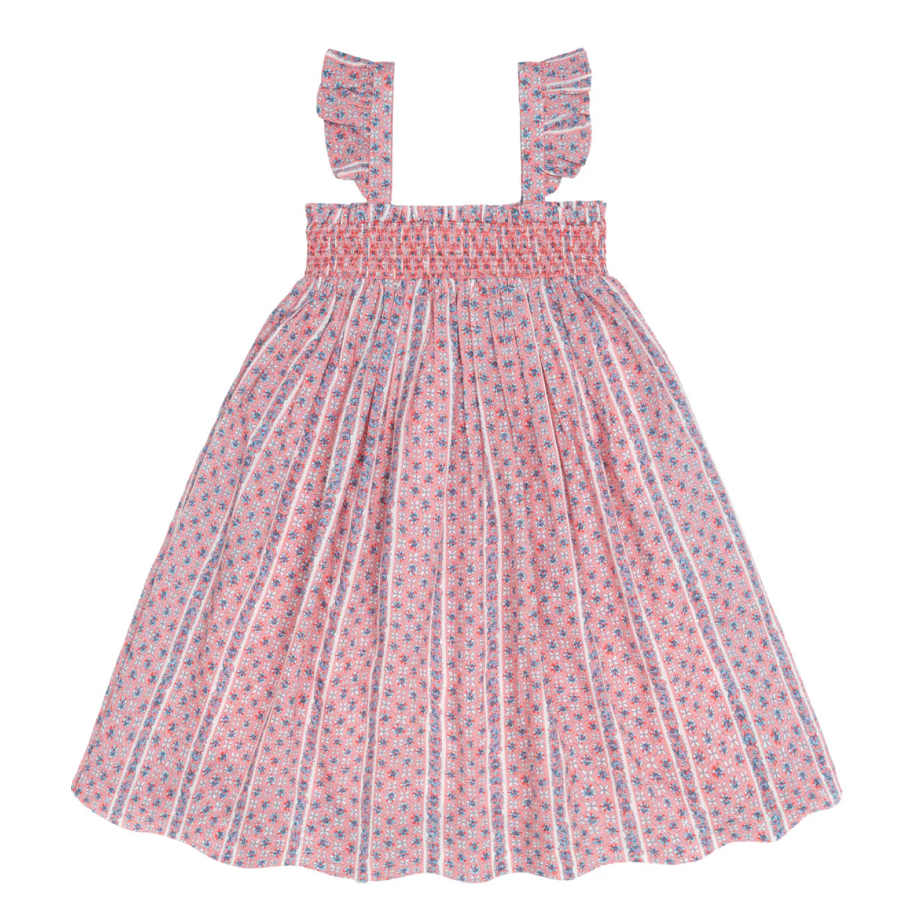 Minnow Rosa Vine Smocked Flutter Sleeve Dress