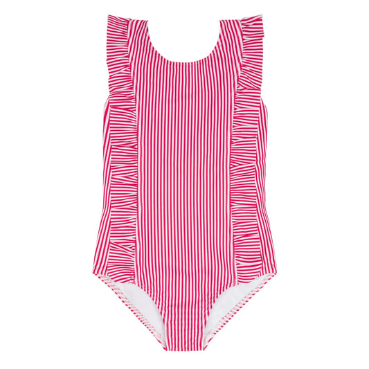 Minnow Gondola Stripe Ruffle One Piece