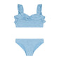 Minnow Dusk Blue Eyelet V-Neck Ruffle Bikini
