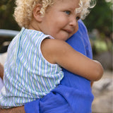 Minnow Tamarin Stripe French Terry Cloth Bubble Romper for Baby Boy
