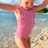 Minnow Gondola Stripe Ruffle One Piece