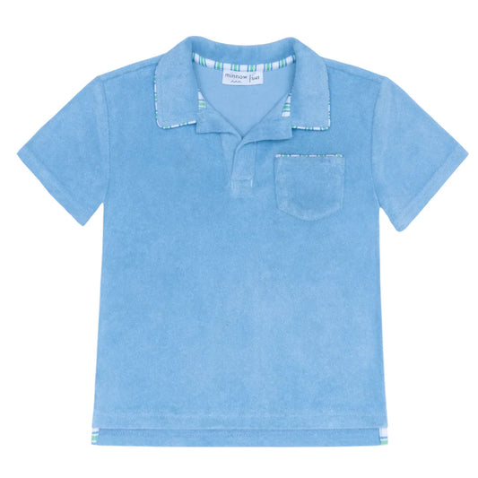 Minnow Le Marin Blue French Terry Polo Shirt