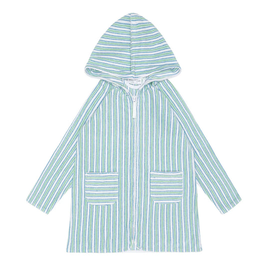 Minnow Tamarin Stripe French Terry Hooded Zipper Coverup